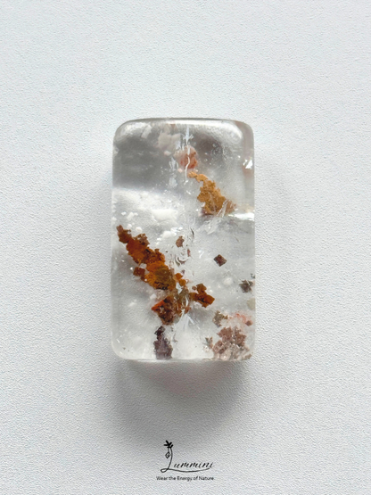 Natural Garden Quartz Pocket Stone with Calcite & Copper Mineral Inclusions – 15g, One of a Kind