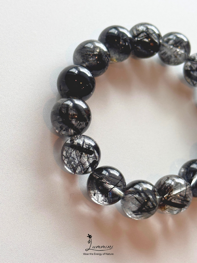 Natural Tourmalinated Quartz Statement Bracelet