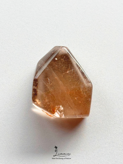 Natural Rutilated Quartz Pocket Stone – Grass & Floral Scene - 33g