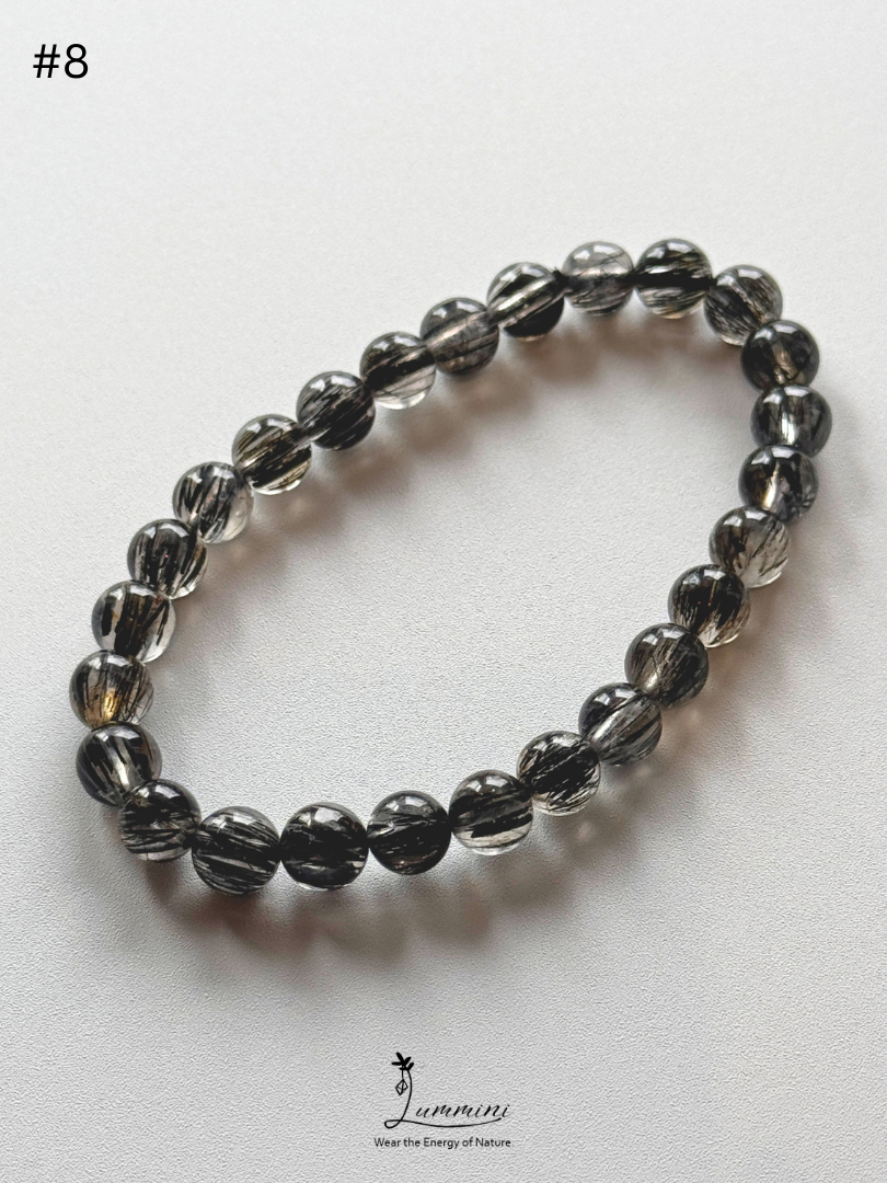 Natural Tourmalinated Quartz Bracelet
