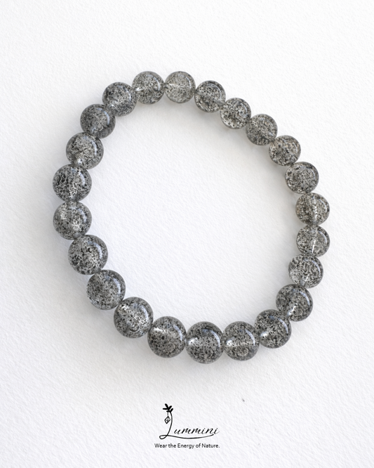 Black Strawberry Quartz Bracelet · Dark Bloom Energy · 8mm