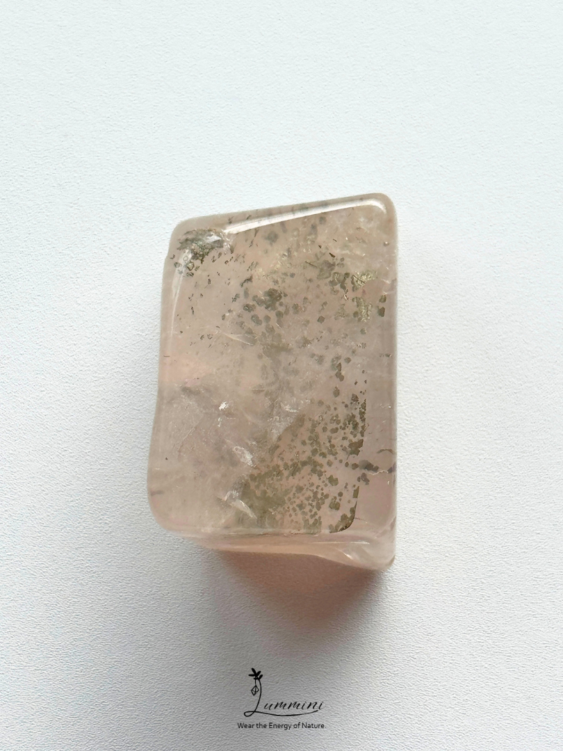 Natural Inclusion Quartz Pocket Stone with Copper Mineral Inclusions - 32g