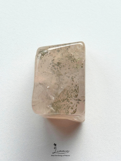 Natural Inclusion Quartz Pocket Stone with Copper Mineral Inclusions - 32g