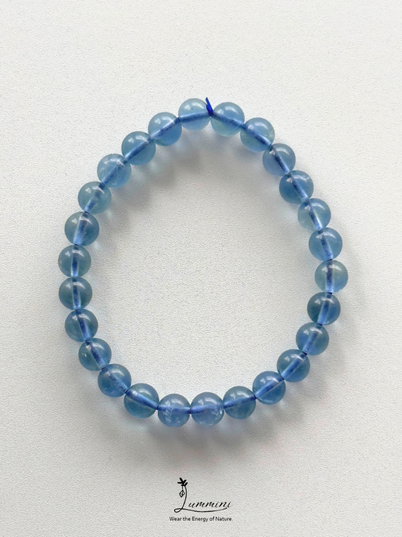 Natural Blue Fluorite Bracelet – 6mm - One of a Kind