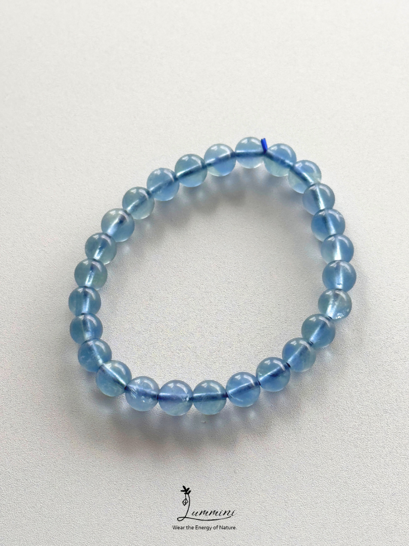 Natural Blue Fluorite Bracelet – 6mm - One of a Kind