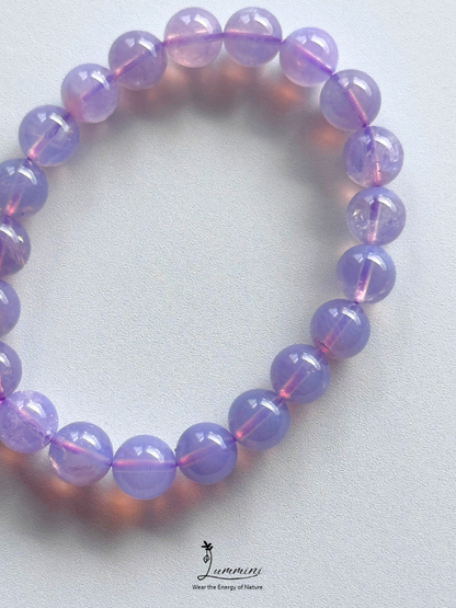 Natural Lavender Milky Amethyst Bracelet • One of a Kind – 9mm