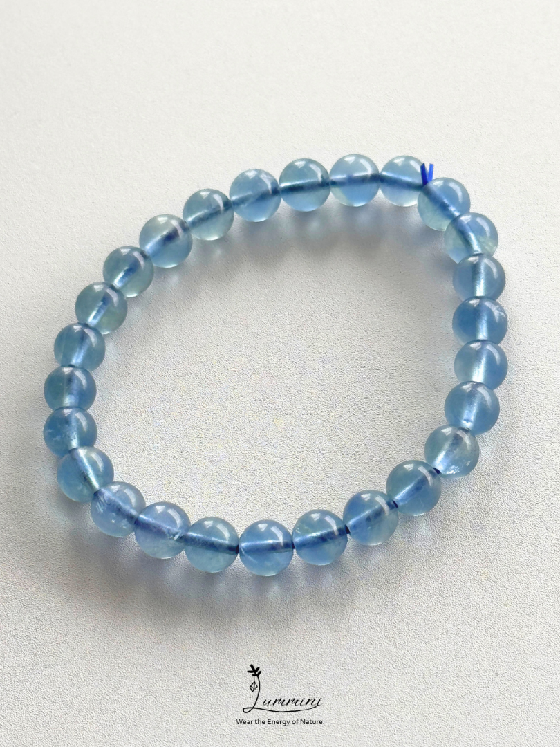 Natural Blue Fluorite Bracelet – 6mm - One of a Kind