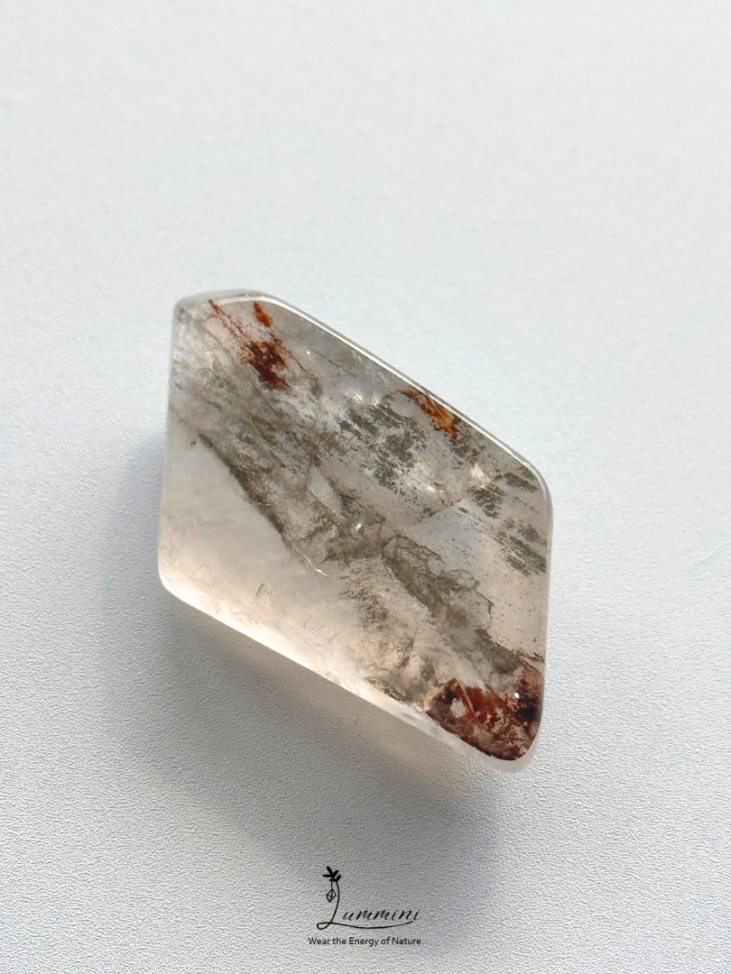 Natural Inclusion Quartz Pocket Stone with Copper Mineral Inclusions – 16g, One of a Kind