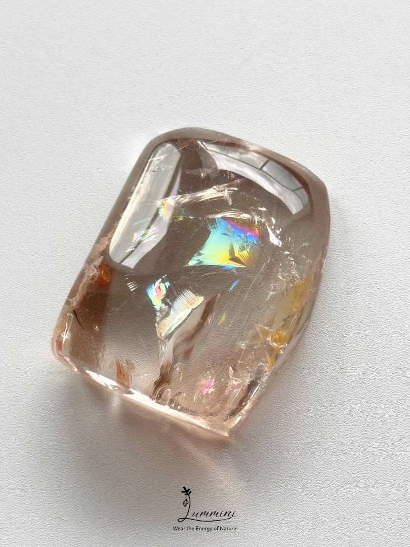 Natural Smoky Quartz Pendant with White Garden Quartz – V Hole – 42g, 43mm