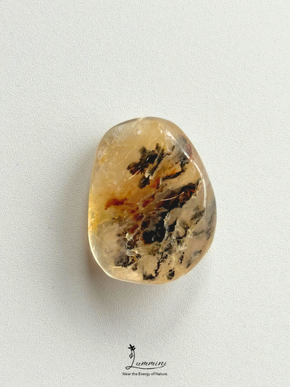 Natural Dendritic Garden Quartz Pendant – Tree-Like Inclusions – 30.5mm