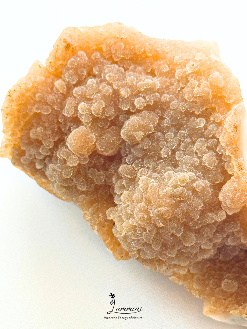 Natural Honey Botryoidal Druzy Quartz on Agate Matrix – 175g, 90mm