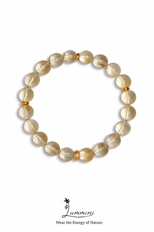 Beaded bracelet with a white background and 'Lummini' branding.