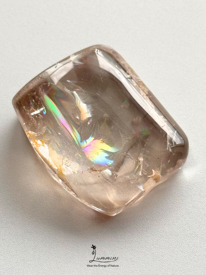Natural Smoky Quartz Pendant with White Garden Quartz – V Hole – 42g, 43mm