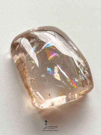 Natural Smoky Quartz Pendant with White Garden Quartz – V Hole – 42g, 43mm