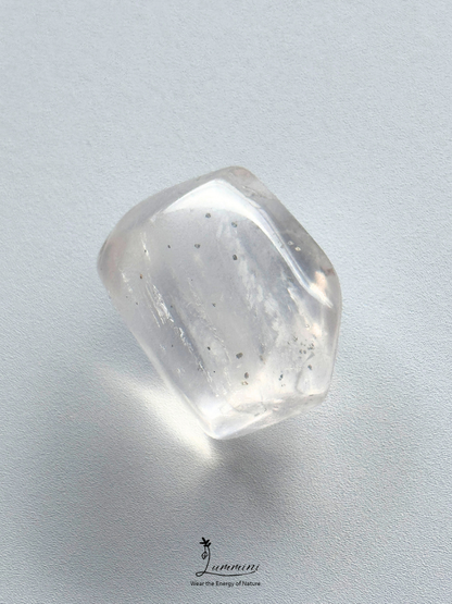 Natural Clear Inclusion Quartz Pocket Stone with Copper Mineral Inclusions – 18g, One of a Kind