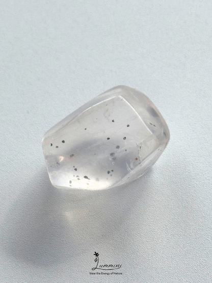 Natural Clear Inclusion Quartz Pocket Stone with Copper Mineral Inclusions – 18g, One of a Kind