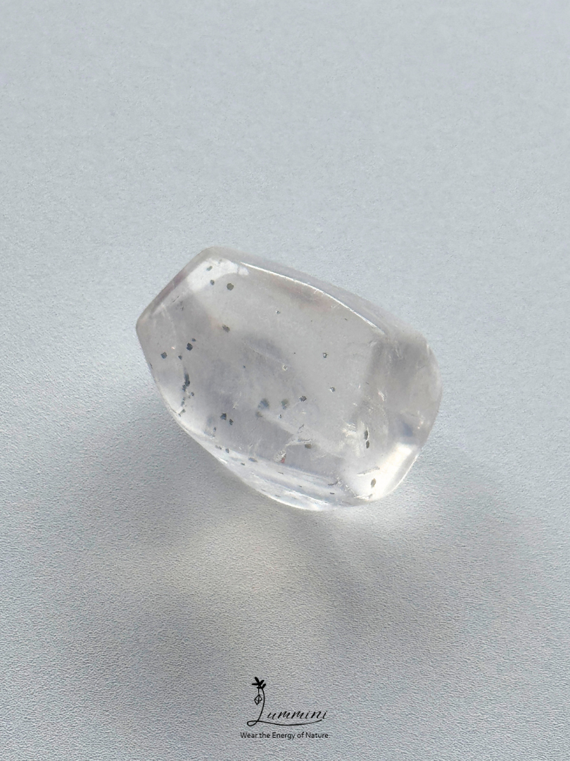 Natural Clear Inclusion Quartz Pocket Stone with Copper Mineral Inclusions – 18g, One of a Kind
