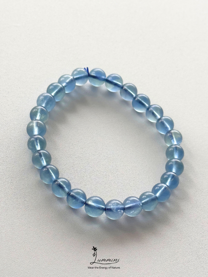 Natural Blue Fluorite Bracelet – 6mm - One of a Kind