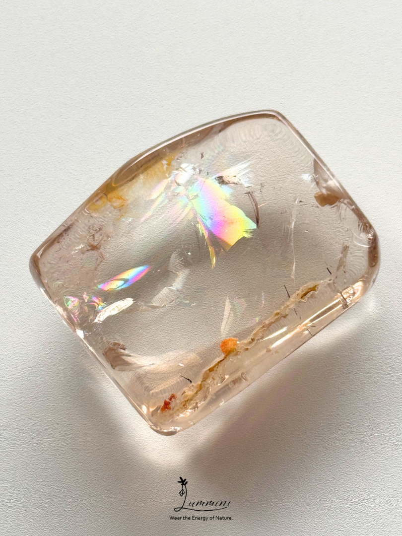 Natural Smoky Quartz Pendant with White Garden Quartz – V Hole – 42g, 43mm