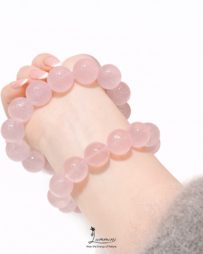 Madagascar Rose Quartz Bracelet · Soft Love Energy · 9mm / 14mm