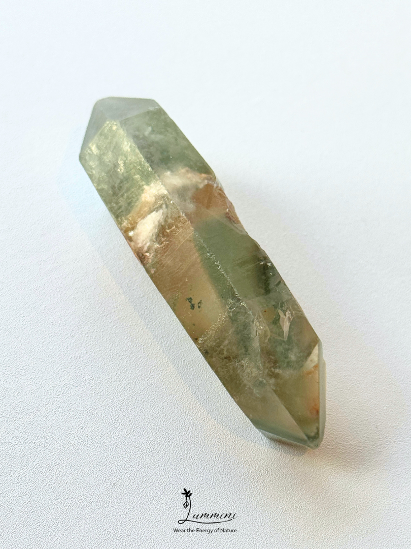 Natural Double-Terminated Garden Quartz Point with Akashic Lines & Record Keeper Features