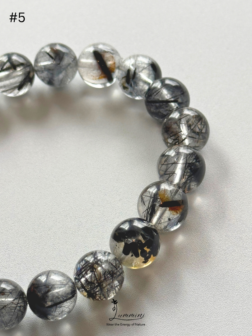 Natural Tourmalinated Quartz Bracelet