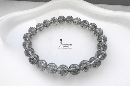 Black Strawberry Quartz Bracelet · Dark Bloom Energy · 8mm