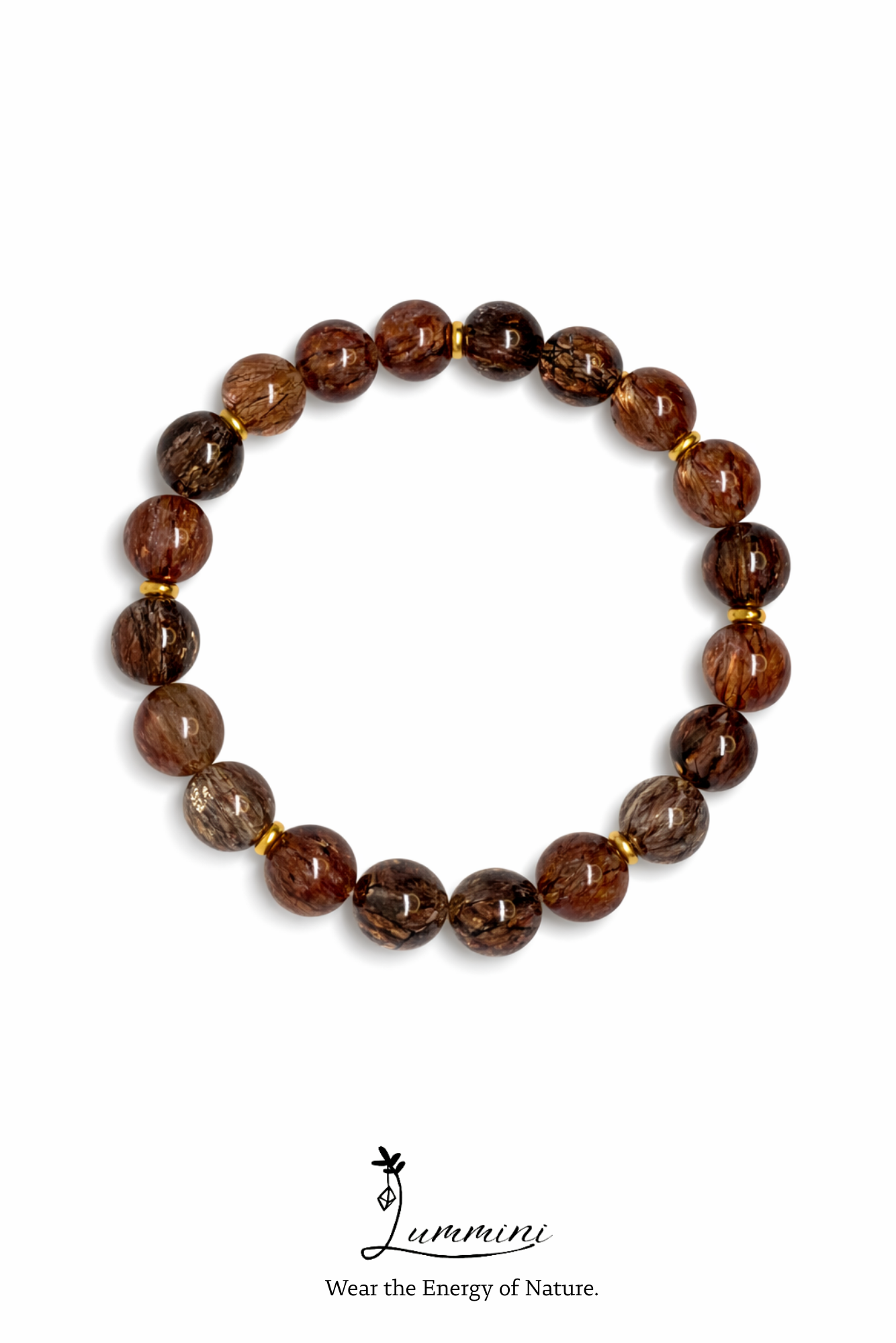 Black Gold Super Seven Bracelet · High Vibration & Protection · 11mm · Gold-Plated Spacer