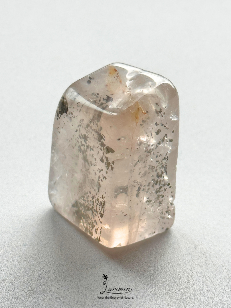 Natural Inclusion Quartz Pocket Stone with Copper Mineral Inclusions - 32g