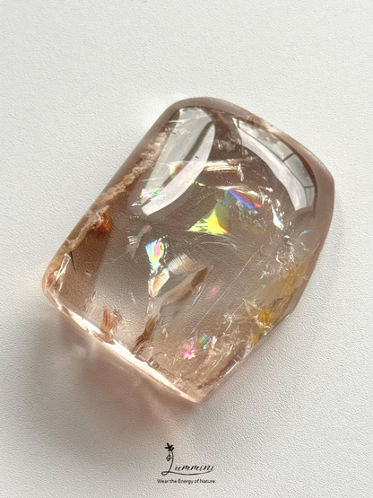 Natural Smoky Quartz Pendant with White Garden Quartz – V Hole – 42g, 43mm