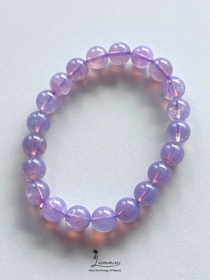 Natural Lavender Milky Amethyst Bracelet • One of a Kind – 9mm