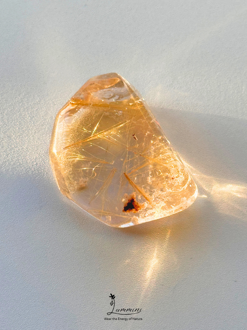 Natural Golden Rutilated Quartz Pocket Stone - 27g