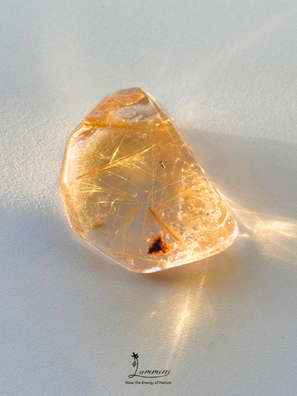 Natural Golden Rutilated Quartz Pocket Stone - 27g