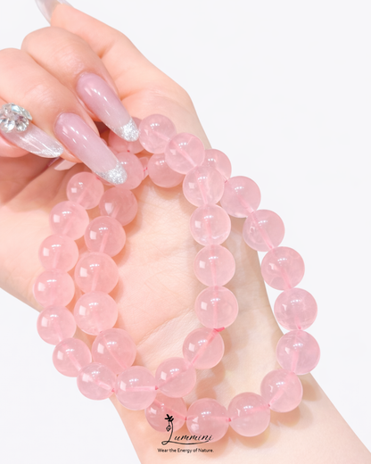 Madagascar Rose Quartz Bracelet · Soft Love Energy · 9mm / 14mm