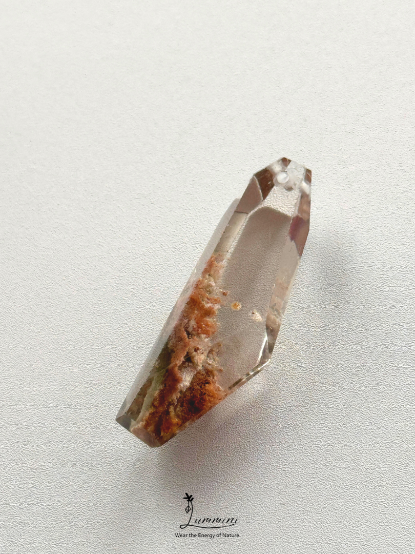 Natural Garden Quartz Point Pendant with Scenic Mineral Inclusions – One of a Kind