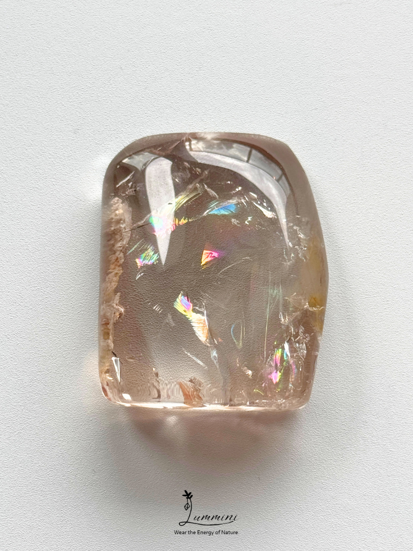 Natural Smoky Quartz Pendant with White Garden Quartz – V Hole – 42g, 43mm