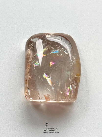 Natural Smoky Quartz Pendant with White Garden Quartz – V Hole – 42g, 43mm