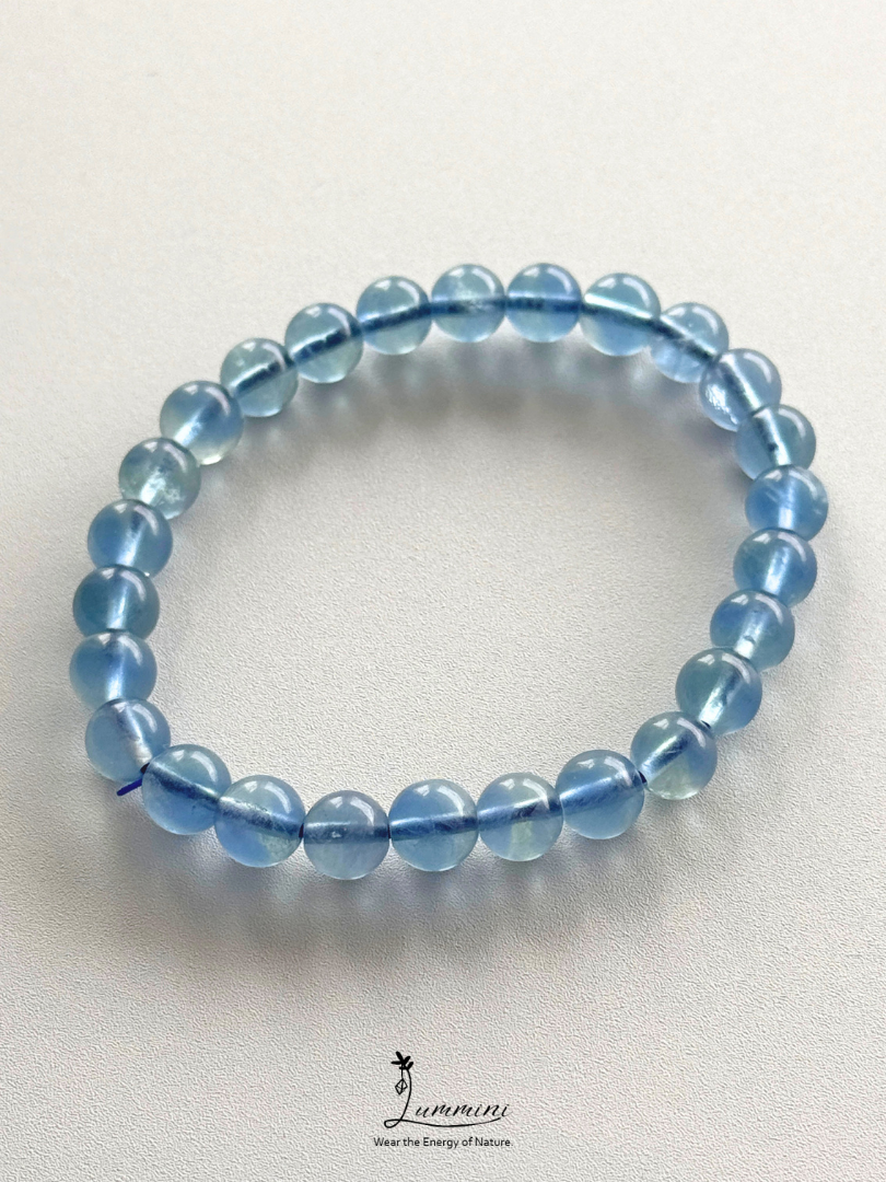 Natural Blue Fluorite Bracelet – 6mm - One of a Kind