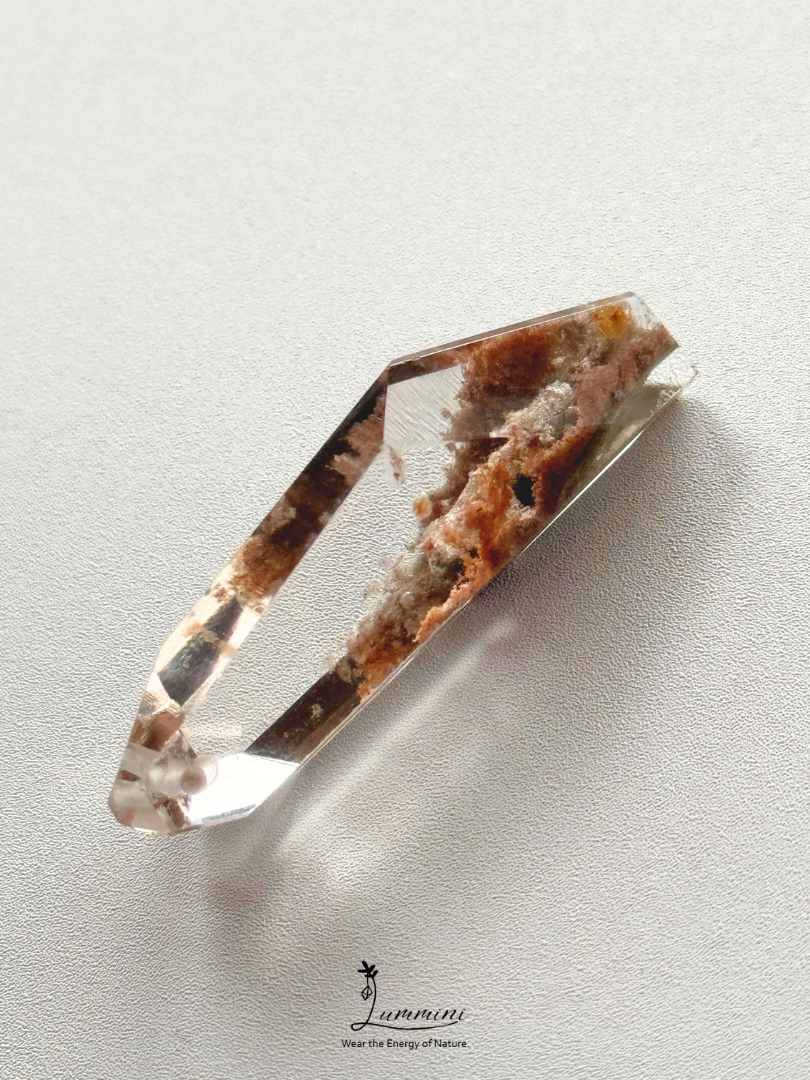 Natural Garden Quartz Point Pendant with Scenic Mineral Inclusions – One of a Kind