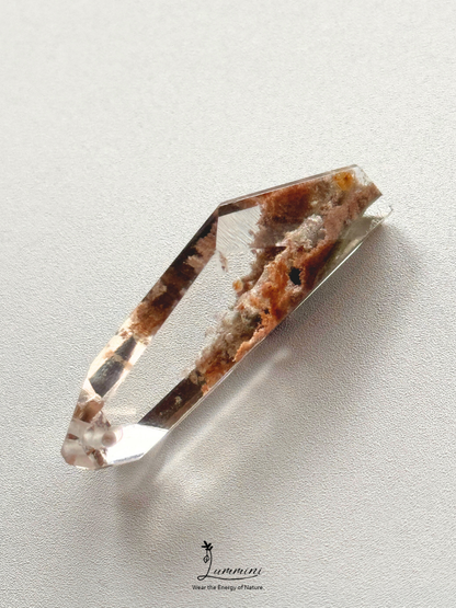 Natural Garden Quartz Point Pendant with Scenic Mineral Inclusions – One of a Kind