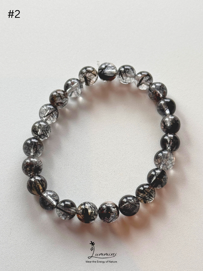 Natural Tourmalinated Quartz Bracelet