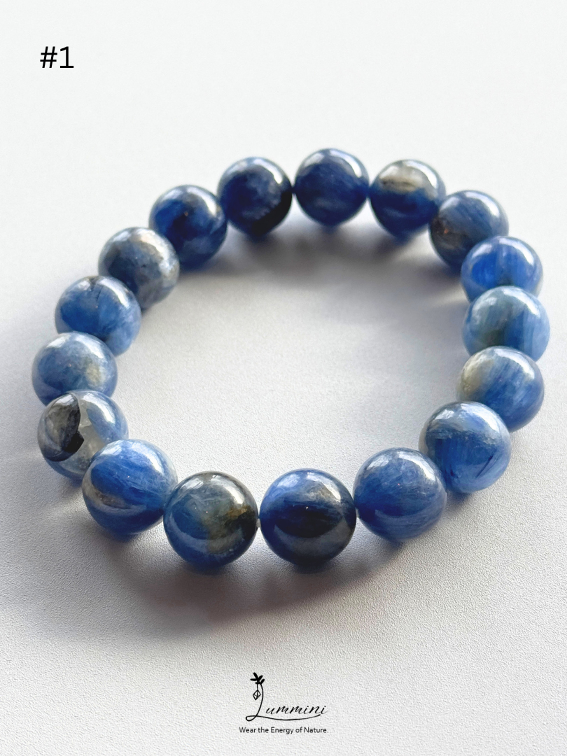 Natural Blue Kyanite in Quartz Bracelet – One of a Kind, Choose Your Piece