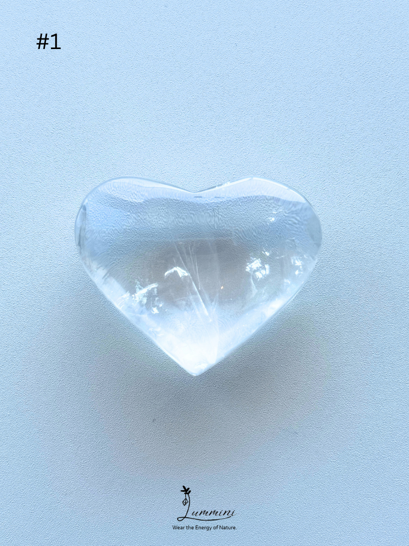AAA Genuine Natural Clear Quartz Heart Pocket Stone, 4cm plus – Choose Your Piece