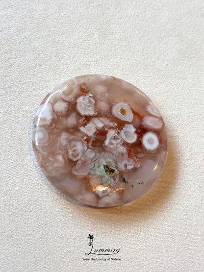 Natural Sakura Agate Round Hand Stone