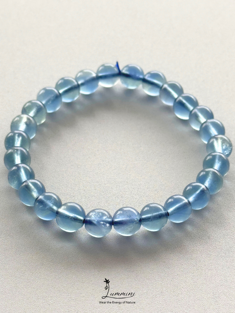 Natural Blue Fluorite Bracelet – 6mm - One of a Kind