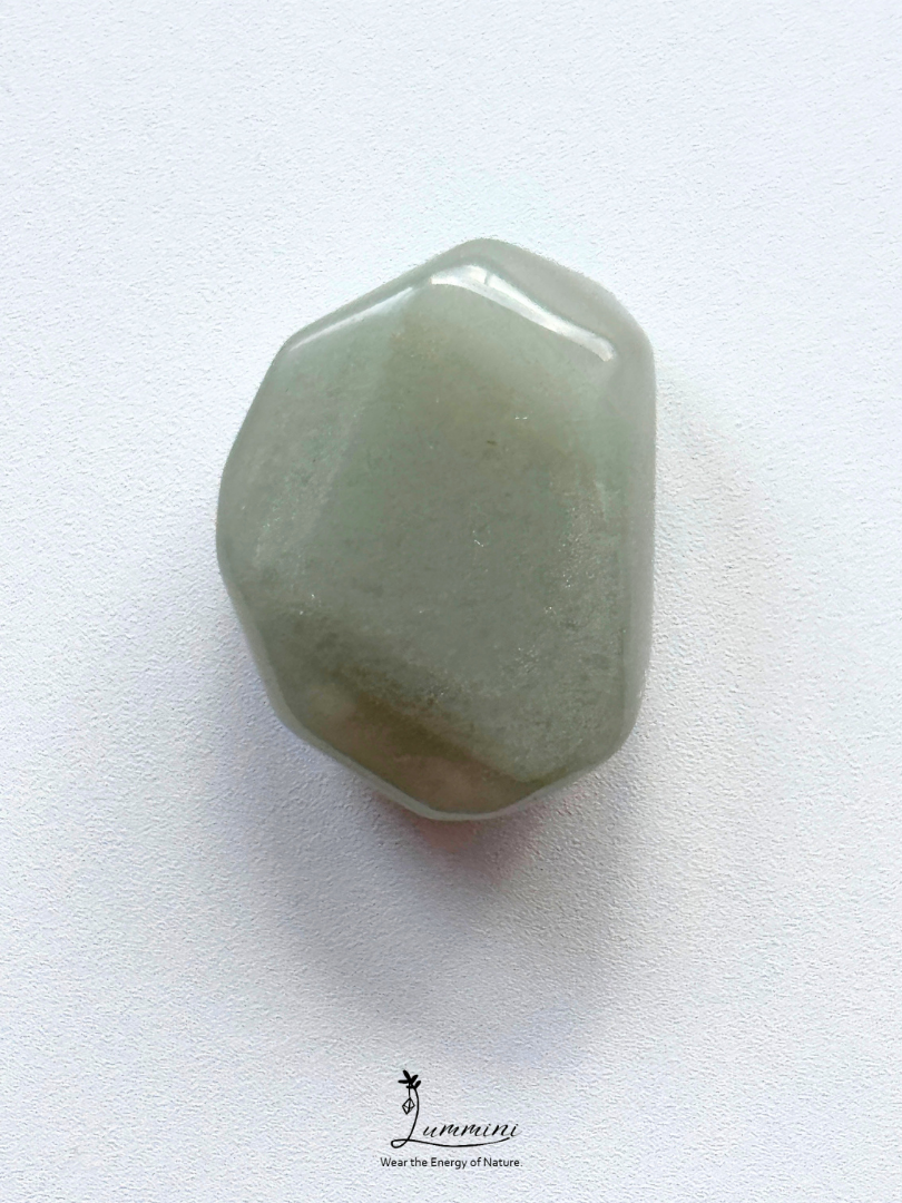 Natural Moss Green Layered Inclusion Quartz Pocket Stone - `17g