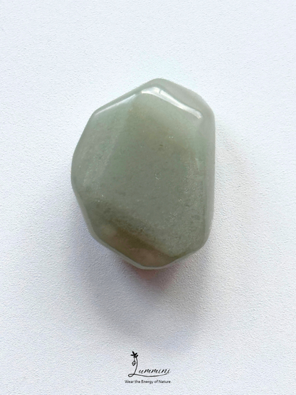 Natural Moss Green Layered Inclusion Quartz Pocket Stone - `17g