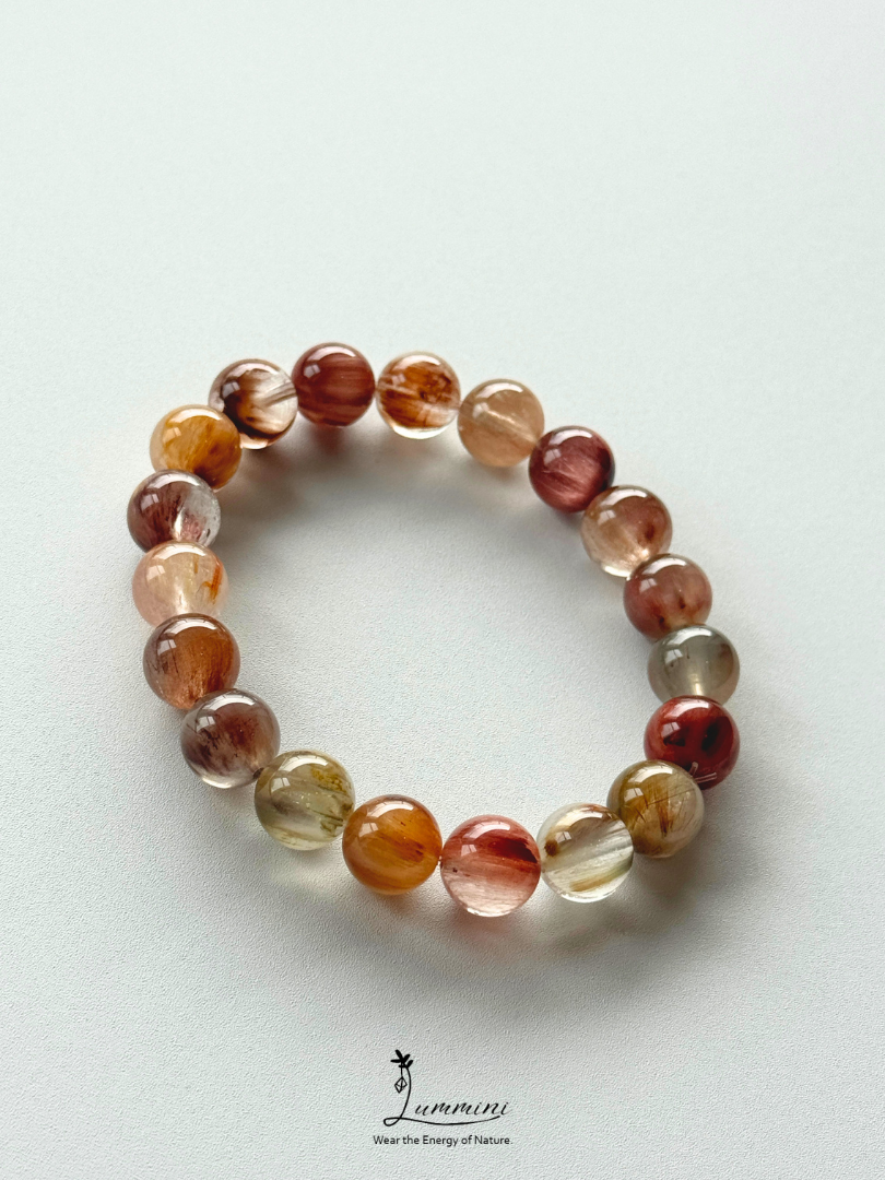 Natural Rabbit Hair Quartz Bracelet with Cat’s Eye Effect – 10.5mm - One of a Kind