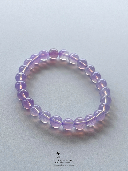 Collector-Grade Natural Lavender Milky Amethyst Bracelet • One of a Kind – 7.5mm