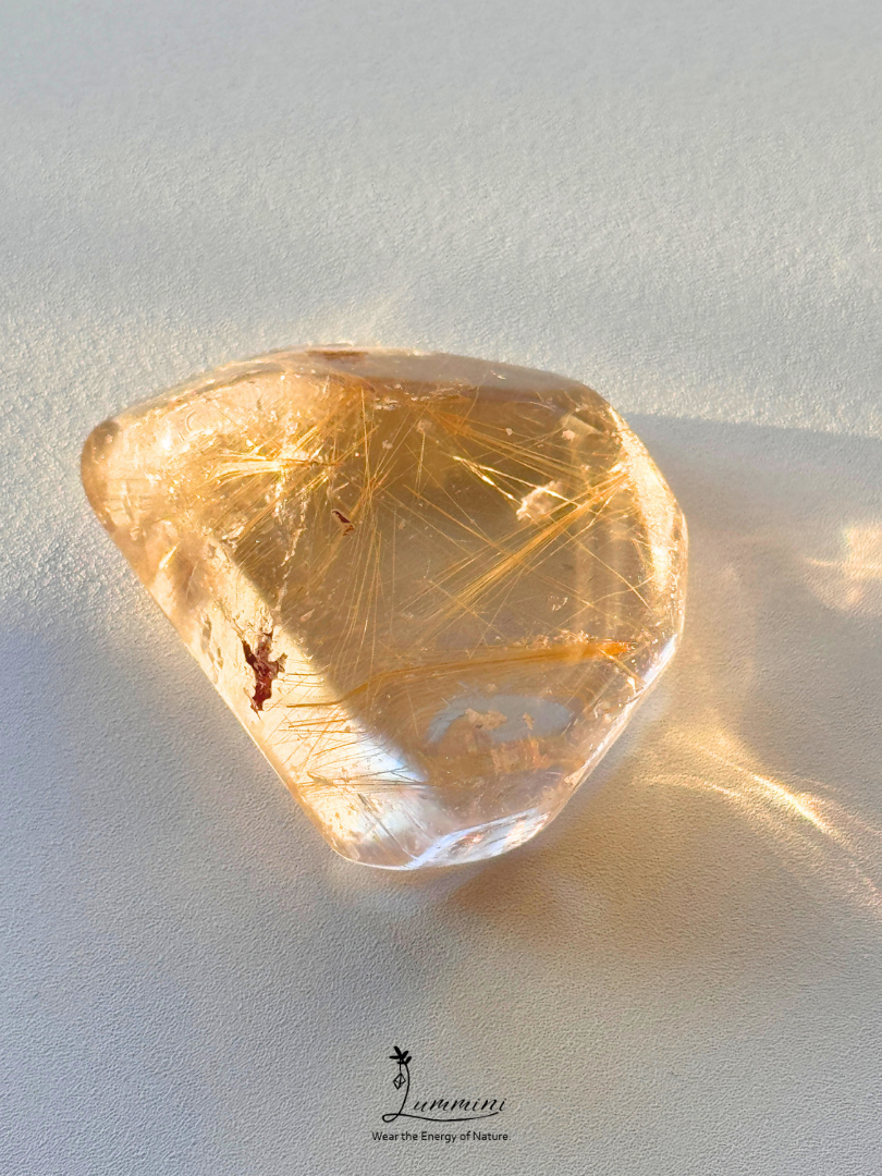 Natural Golden Rutilated Quartz Pocket Stone - 27g